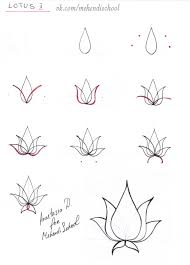 How To Draw Classic Indian Mehndi Lotus Easy Tutorial Diy Flower Drawing Tutorials Henna Drawings Flower Drawing