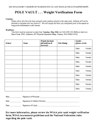 Fillable Online Ewu Pole Vault Weight Verification