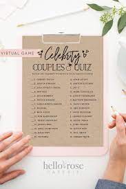 Country living editors select each product featured. Celebrity Couples Quiz Virtual Printable Bridal Shower Etsy Fun Bridal Shower Games Bridal Shower Printables Etsy Bridal Shower