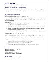 Mortgage Loan Processor Resume Example Resume Sample Resume Resume Templates