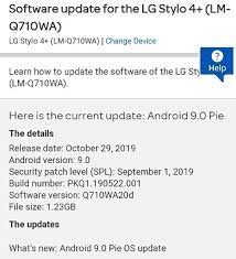As The World Enjoys Android 10 At T Lg Stylo 4 Gets Android Pie Update Piunikaweb