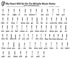 My Heart Will Go On Tin Whistle Letter Notes Music Tin Whistle Native American Flute Music Native American Flute