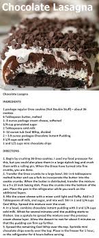 Chocolate Lasagna Seems Like Something To Make When You Have Company Chocolate Lasagna Recipe Desserts Dessert Recipes