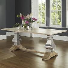French Style Limed Oak Contemporary Refectory Dining Table With Chrome Base Dining Table Table Oak