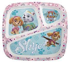 Zak Designs 3 Section Plate Featuring Pink Paw Patrol Graphics Break Resistant And Bpa Free Plastic Http Www Am Paw Patrol Kids Plates Kids Dinnerware Set