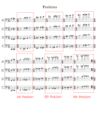 Cello Fingering Position Charts