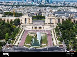 Aerial view of Trocadero garden (Jardins du Trocadero) on Eiffel tower in  Paris, France Stock Photo - Alamy