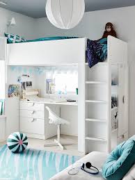 Lit mezzanine fille chambre ado lit mezzanine lits mezzanine déco petite chambre chambre enfant lit mezzanine bureau lit avec rangement le lit mezzanine avec rangement est parfait pour résoudre le problème du couchage dans un studio ou une petite surface, et. Smastad Lit Mezzanine Blanc Blanc Avec Bureau Avec 4 Tiroirs Ikea