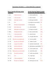 33 chemical compounds worksheet templates are collected for any of your needs. Wsmolecularkey Nomenclature Worksheet 3 Covalent Molecular Compounds Part A Name The Following Covalent Compounds Part B Write The Chemical Formula Course Hero