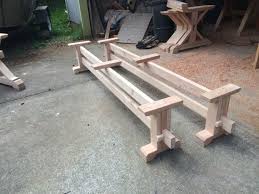 Farmhouse Trestle Bench Diy Kits Pernas De Moveis Ideias Para Madeira Casinha Rustica