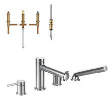 They are styled after the great ancient roman baths. Chrome Moen T394 Align 2 Handle Deck Mount Modern Roman Tub Faucet Trim Kit Including Single Function Handshower Valve Required Bathtub Faucets Showerheads Bathtub Faucets Sostulsa Com