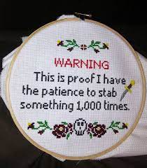 I've compiled a list of his traits for you to practice. Brilliant Cross Stitches