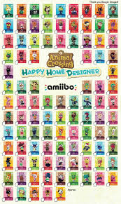 Animal Crossing Happy Home Desginer Amiibo Cards Series 1 Checklist Animal Crossing Animal Crossing Amiibo Cards Animal Crossing Characters