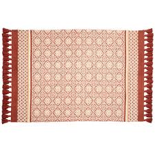 Alfombra De Algodon Color Crudo Y Terracota Estampada 90x150 Portoferraio Maisons Du Monde En 2020 Tapis Coton Luminaire Maison Du Monde Tapis