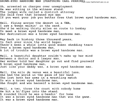 Johnny Cash Song Brown Eyed Handsome Man Lyrics