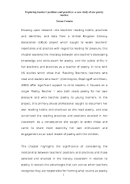 Doc Poetry Teachers Teachers Who Read And Readers Who Teach Poetry Teresa Cremin Academia Edu