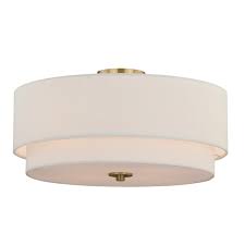 Maybe you would like to learn more about one of these? Burnaby 20 5 In W Brass Mid Century Modern Drum Semi Flush Mount Ceiling Light Transitional Flush Mount Ceiling Lighting By Buildcom Houzz