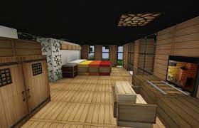 Minecraft bedroom with living area furniture and canopy bed and. 30 Creative Minecraft Bedroom Ideas In Game Best Image