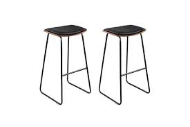 Make your life easier, and your guests' time more pleasurable with this comfortable chair. Bar Stools Set Of 2 Dining Chairs Backless Black Pu Leather Padded Seat Matt Blatt