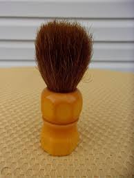 Vintage Opal Shaving Brush Set In Rubber