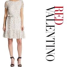 Red Valentino Cherry Print Chiffon Dress