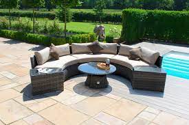 Curved sofas bring a unique touch of decadence, luxury and glamor to any room. Maze Rattan Half Moon Sofa Set Brown The Clearance Zone