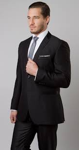 These fine, tailored fit suit separates slacks feature a smooth plain front in fine wool. Slim Fit Suit Men S Shiny Black Trim Stylish 2 Piece Tazio M201s 01