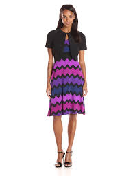 Danny Nicole Women S Two Piece Chevron Dress With Jacket Black Purple Cv12g6yvot1 Fashion Classy Women Dresses Classy Work Dresses For Women