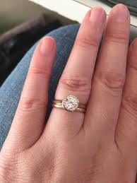 Looking For Ideas For Wedding Band With Bezel Set Engagement Ring Weddingbee Bezel Engagement Ring Bezel Set Engagement Ring Sapphire Engagement Ring Blue