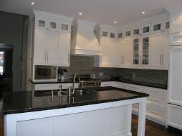 Transitional Kitchen With Stacked Upper Cabinets Glass Inserts Cabinets By Barlow Cabinet W Upper Kitchen Cabinets Kitchen Cabinets Decor Home Depot Kitchen