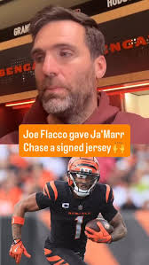 Joe Flacco couldn’t help but smile when talking about getting a chance to  play with Ja’Marr Chase 🧡, (via @cincybengalstalk) #nfl #joeflacco  #jamarrchase