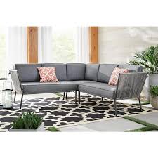 Hampton Bay Tolston 3 Piece Wicker Outdoor Patio Sectional Set With Charcoal Cushions Lg19189 S3pc The Home Depot Patio Sectional Wicker Outdoor Sectional Outdoor Sectional Sofa
