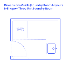 It is important to create such ergonomist environment to maximize the effectiveness of the laundry process. L Shape Three Unit Laundry Room Layout Dimensions Drawings Dimensions Com