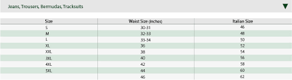 Size Guide Mousoulis