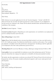 As agreed, your starting date is {mention date} and you will be working six days a week from monday to saturday. Job Appointment Letter Format With Samples And Templates