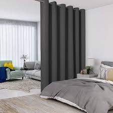 Room dividers can be made from many materials, including wood, fabric, plexiglass, framed cotton canvas, pleated fabric or mirrors. Buy Lordtex Dark Grey Room Divider Curtains Total Privacy Wall Room Divider Screens Sound Proof Wide Blackout Curtain For Living Room Bedroom Patio Sliding Door 1 Panel 8 3ft Wide X 7ft