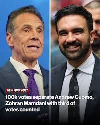 Mamdani and Cuomo were just a few percentage points between each other with  the socialist having the slight lead in first batch of votes counted.