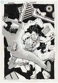 Hake's - THE JAGUAR #2 COMIC BOOK COVER ORIGINAL ART BY DAVID WILLIAMS.