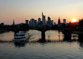 Frankfurt Wundervoller Sonnenuntergang Frankfurt Deutschland Reisen Frankfurt