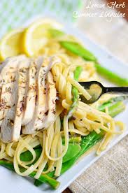 If desired, grill lemon slices 30 seconds per side. Lemon Herb Summer Linguine With Chicken Asparagus And Snow Peas Will Cook For Smiles