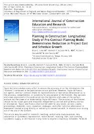 On the following pages, you will have the privilege to explore about our list of star offerings & the 2017 training calendar. Pdf Planning In Construction Longitudinal Study Of Pre Contract Planning Model Demonstrates Reduction In Project Cost And Schedule Growth