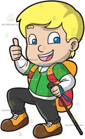 A Cheerful Blond Boy Trekking The Hills Cute Kids Pics Raincoat Kids Kids Clipart