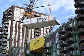 The sky pool, described as the world's first floating pool, is only open to some of the development's residents, where rent is from about £1,800 to £6,500 per month. Sky Pool At Embassy Gardens Will Open In May 2021