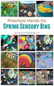 Spring sensory bins are the perfect way to keep little hands occupied as we make our way into warmer weather! Spring Sensory Bins For Toddlers And Preschoolers Spring Activities Sensory Bins Spring Theme Preschool