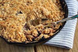 Apple Blueberry Crisp In Cast Iron Recipe Blueberry Crisp Recipes Apple Crisp Recipes