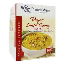 Lentils are relatively high in carbs; Amazon Com Proteinwise Vegan Lentil Curry High Protein Plant Based Protein Low Sugar High Fiber Kosher Gluten Free Light Entree Diet Healthy Food Bariatric 7 Servings Box Grocery Gourmet Food