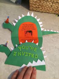Birthday Invitation Card For 4 Year Old Boy Diy Dinosaur Invitations So Easy That My 2 And 4 Year Old Kids Did Most Of The Wor Dinosaur Party Invitations Dinosaur Birthday Invitations Fun Birthday Party