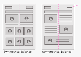 An aesthetic judgement regarding how well design elements are placed in relation to one another. A Symmetrically Balanced Wireframe Asymmetrical Balance Example On Ui Hd Png Download Kindpng