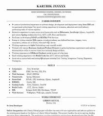 sr java developer/lead resume example