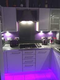 Freshly Decorated Purple Kitchen With Led Strip Lights Kitchen In Inside Led Strip Kitchen Ligh Led Strip Lights Kitchen Purple Kitchen Dream Kitchens Design